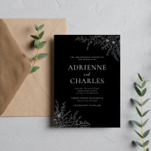Floral Simplicity 1 Black Minimal Wedding