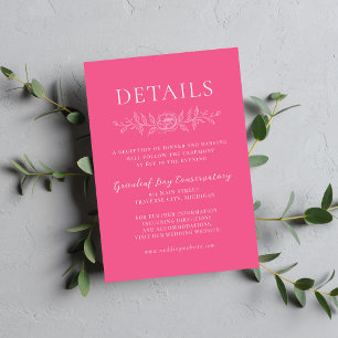 Floral Simplicity 1 Carnation Pink Minimal Wedding Enclosure Card