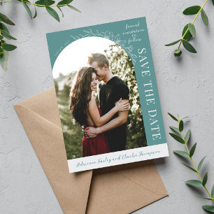 Floral Simplicity 1 Duck Egg Teal Save The Date
