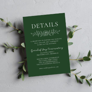 Floral Simplicity 1 Evergreen Minimal Wedding Enclosure Card