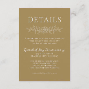 Floral Simplicity 1 Golden Oak Minimal Wedding Enclosure Card