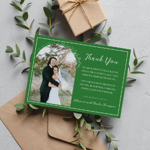 Floral Simplicity 1 Meadow Green Wedding Thank You Card
