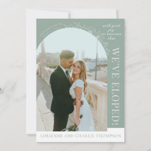 Floral Simplicity 1 Modern Green Elopement Announcement