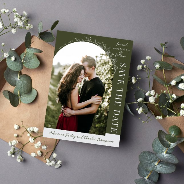 Floral Simplicity 1 | Modern Green | Save The Date (Creator Uploaded)