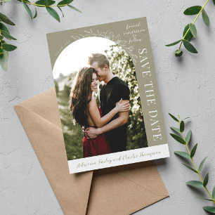 Floral Simplicity 1 Moss Green Save The Date