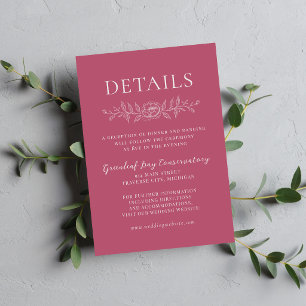 Floral Simplicity 1 Mulberry Minimal Wedding Enclosure Card