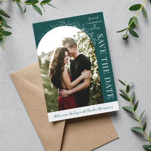 Floral Simplicity 1 Peacock Teal Save The Date