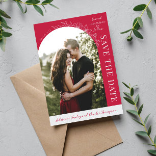 Floral Simplicity 1 Raspberry Save The Date