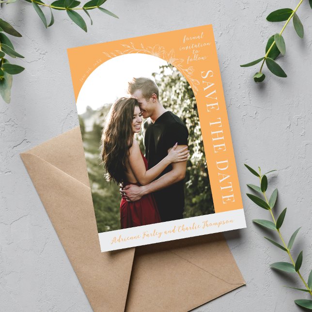 Floral Simplicity 1 Sorbet Orange Save The Date (Creator Uploaded)