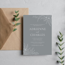 Floral Simplicity 1 Stone Grey Minimal Wedding