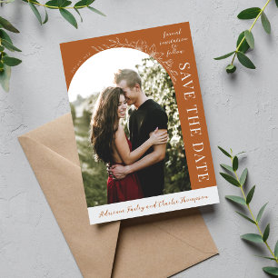 Floral Simplicity 1 Terracotta Save The Date