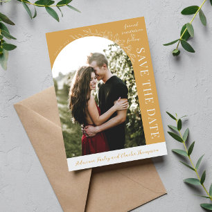 Floral Simplicity 1 Yellow Ochre Save The Date