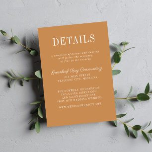 Floral Simplicity 2 Apricot Minimalist Wedding Enclosure Card