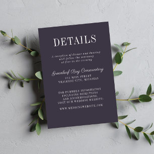Floral Simplicity 2 Blackberry Minimalist Wedding Enclosure Card