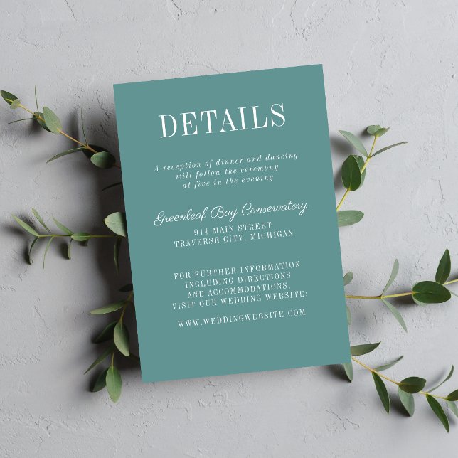 Floral Simplicity 2 Duck Egg Minimalist Wedding Enclosure Card (Creator Uploaded)