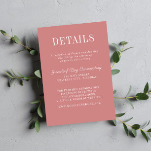 Floral Simplicity 2 Dusty Rose Minimalist Wedding Enclosure Card