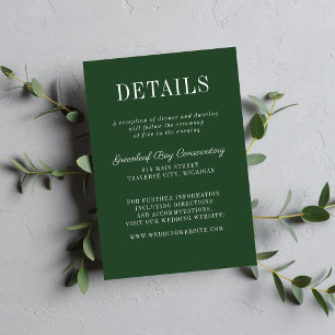 Floral Simplicity 2 Evergreen Minimalist Wedding Enclosure Card