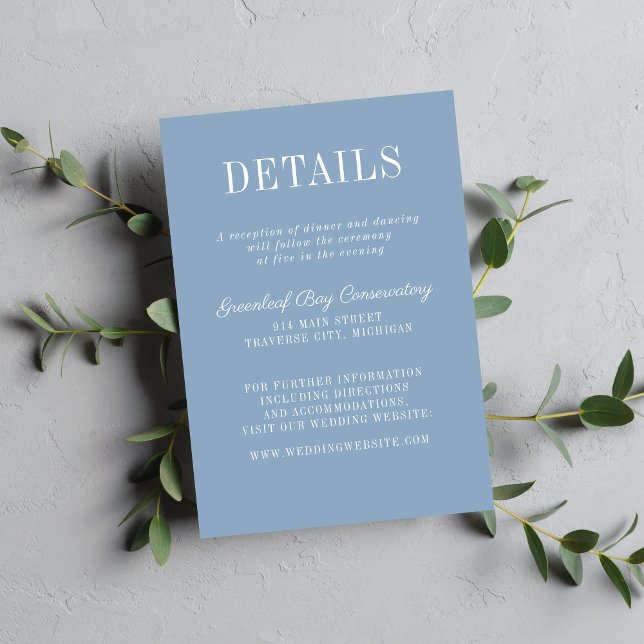 Floral Simplicity 2 Glacier Blue Minimal Wedding Enclosure Card (Creator Uploaded)