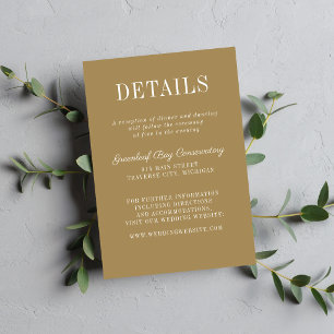 Floral Simplicity 2 Golden Oak Minimalist Wedding Enclosure Card
