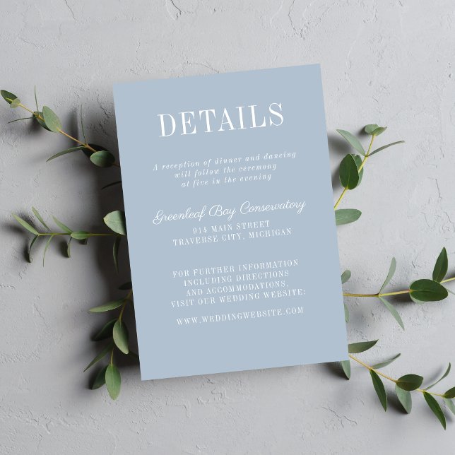 Floral Simplicity 2 Ice Blue Minimalist Wedding Enclosure Card (Creator Uploaded)
