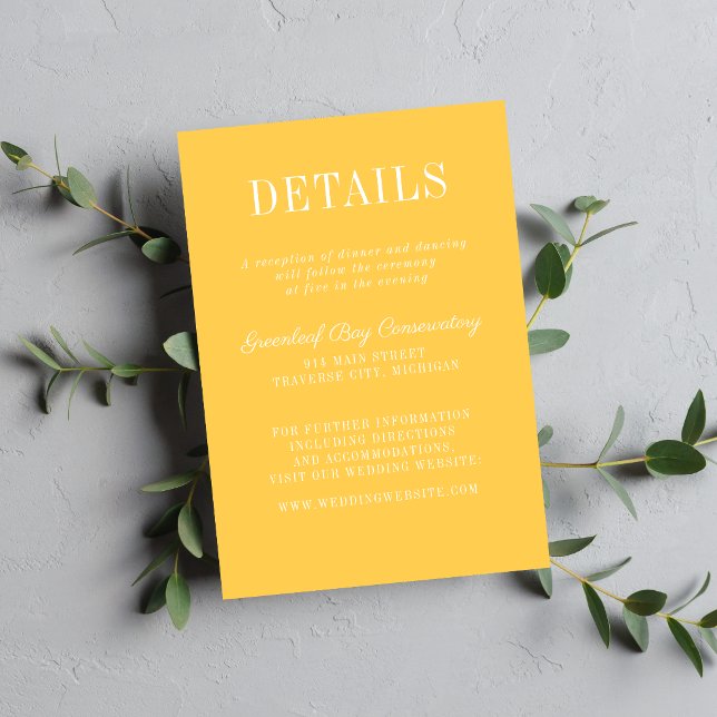 Floral Simplicity 2 Marigold Minimalist Wedding Enclosure Card (Creator Uploaded)