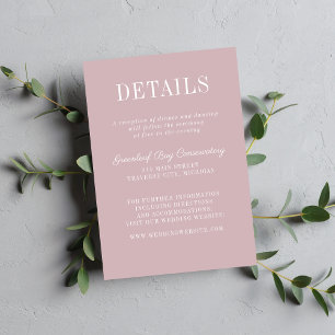 Floral Simplicity 2 Moonlight Minimalist Wedding Enclosure Card