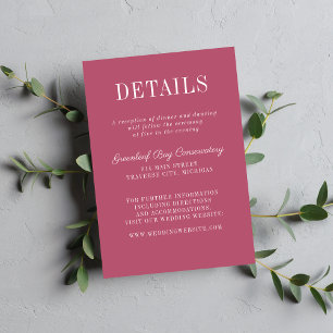 Floral Simplicity 2 Mulberry Minimalist Wedding Enclosure Card