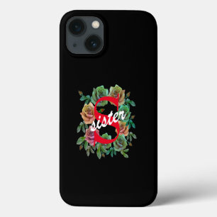 FLORAL SISTER CUSTOM LETTER iPhone 13 CASE