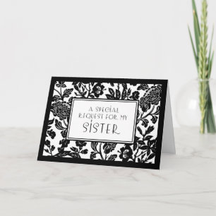 Floral Sister Maid of Honour Invitation Card