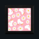 Floral Skates Roller Skating Pattern  Gift Box<br><div class="desc">Cool modern pastel pink spring summer daisies and white retro roller quad skates with pink wheeles design for roller skater woman, girl. Loveable roller skates pattern design on home decor, mugs, wrapping paper, etc. Roller skates art illustration design gift for daughter, granddaughter, derby girl, roller babe. Rollerskating, quad roller skates,...</div>