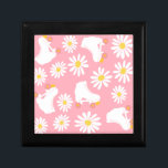 Floral Skates Roller Skating Pattern  Gift Box<br><div class="desc">Cool modern pastel pink spring summer daisies and white retro roller quad skates with pink wheeles design for roller skater woman, girl. Loveable roller skates pattern design on home decor, mugs, wrapping paper, etc. Roller skates art illustration design gift for daughter, granddaughter, derby girl, roller babe. Rollerskating, quad roller skates,...</div>
