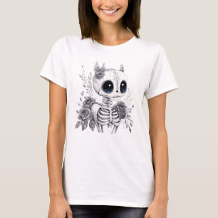 Floral Skeleton Creature Pastel Goth T Shirt
