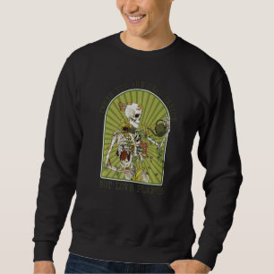 Floral Skeleton Dead Inside But Love Plants Garden Sweatshirt