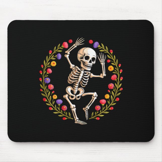 Floral Skeleton Funny Goth Halloween Costume For W Mouse Pad (Front)