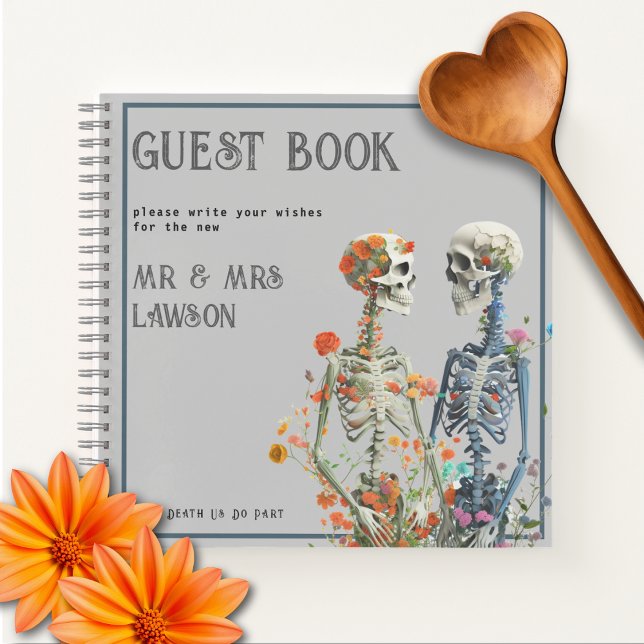 Floral Skeleton Lovers Wedding Guest Book (Creator Uploaded)