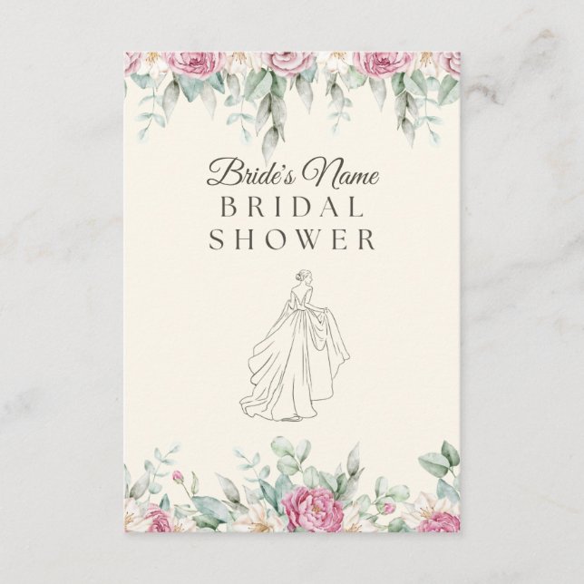 Floral Sketch Bride Bridal Shower Invitation (Front)