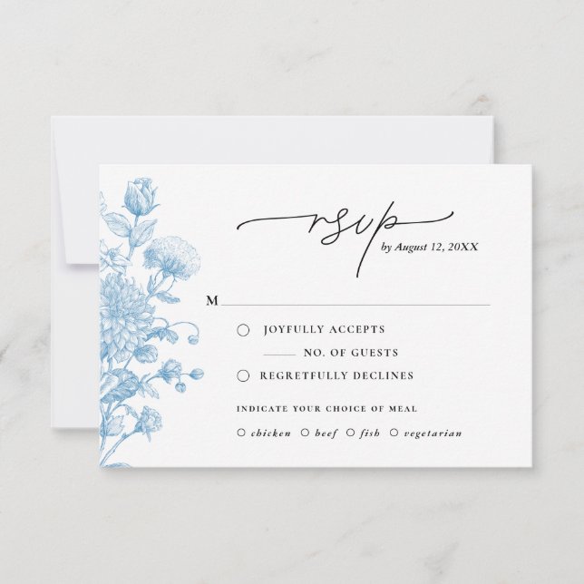 Floral Sketch Response Card (Front)