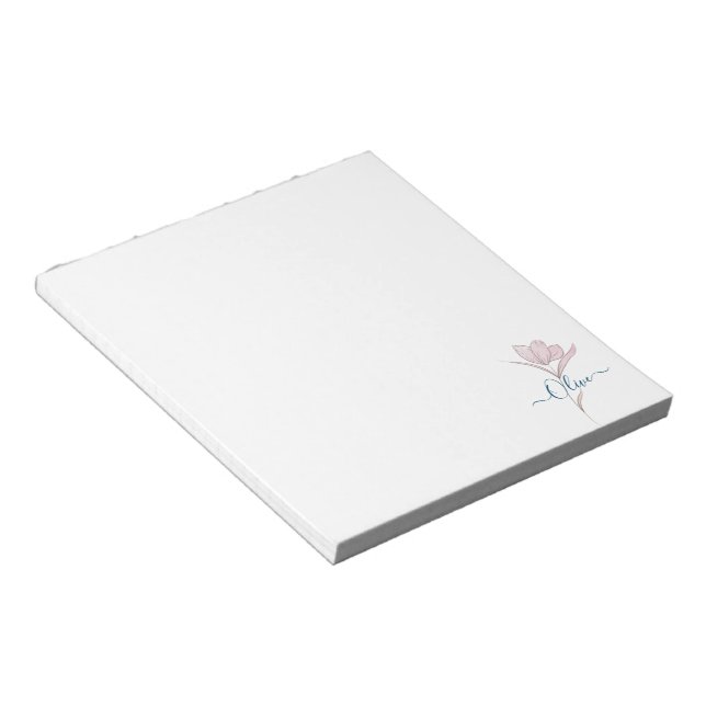 Floral Sketch watercolor Personalised  Notepad (Angled)
