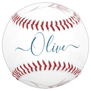Floral Sketch watercolor Personalised Softball