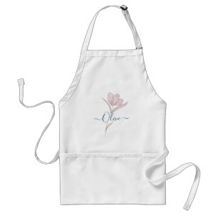 Floral Sketch watercolor Personalised  Standard Apron