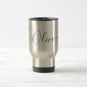 Floral Sketch watercolor Personalised Travel Mug