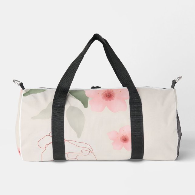 Floral Sketch Waterproof Travel Bag  (Front)