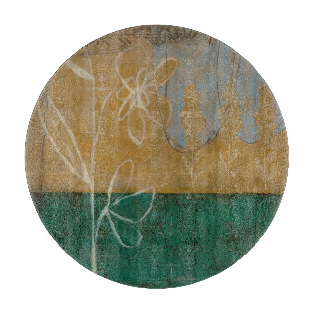 Floral Sketch with Wildflower and Plants Cutting Board (Front)