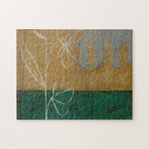 Floral Sketch with Wildflower and Plants Jigsaw Puzzle