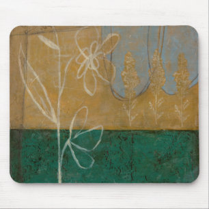 Floral Sketch with Wildflower and Plants Mouse Pad