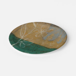 Floral Sketch with Wildflower and Plants Paper Plate