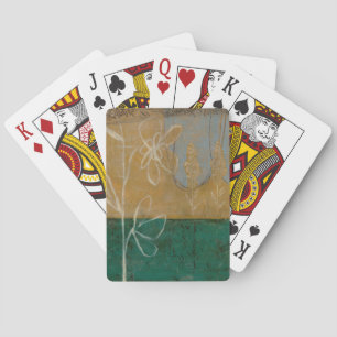 Floral Sketch with Wildflower and Plants Playing Cards