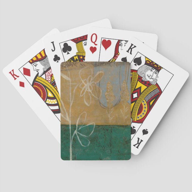 Floral Sketch with Wildflower and Plants Playing Cards (Back)