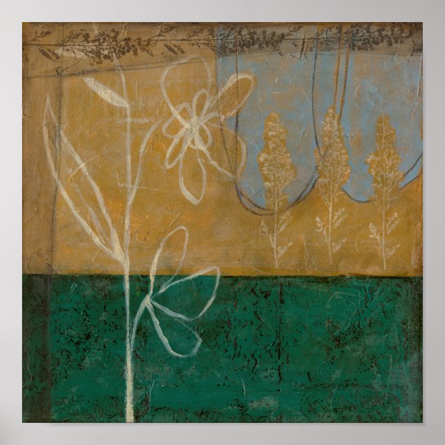 Floral Sketch with Wildflower and Plants Poster (Front)