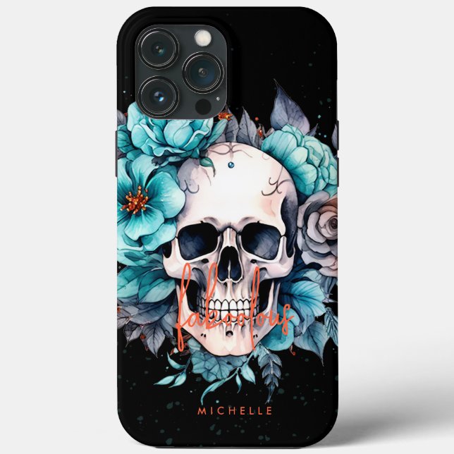 Floral Skull Adult Faboolous Halloween Case-Mat Case-Mate iPhone Case (Back)